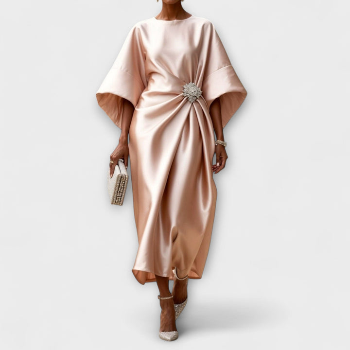 Hedviga  ｜Luxusné lesklé saténové večerné šaty