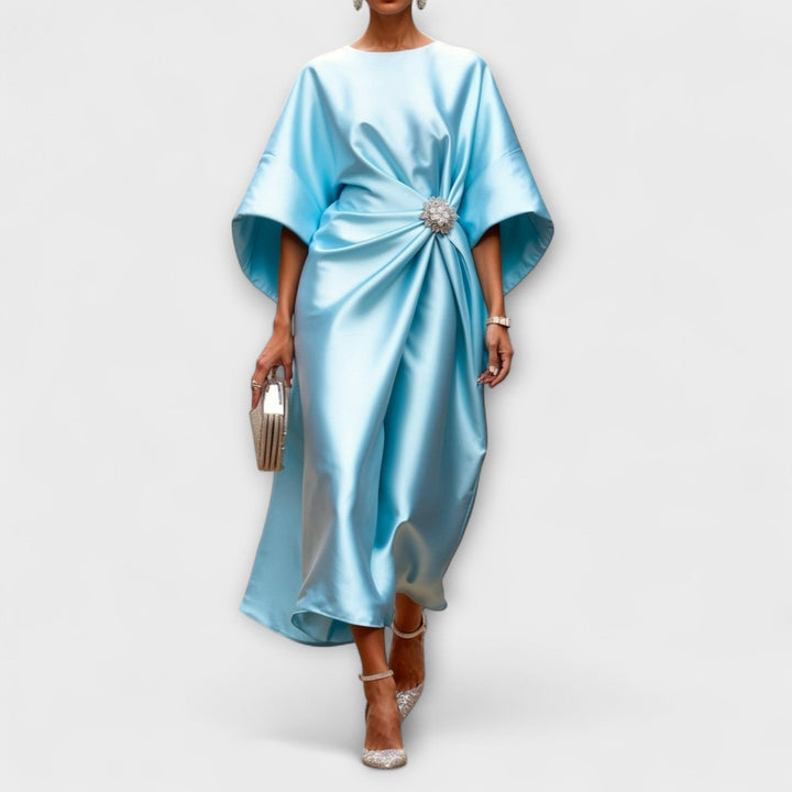 Hedviga  ｜Luxusné lesklé saténové večerné šaty