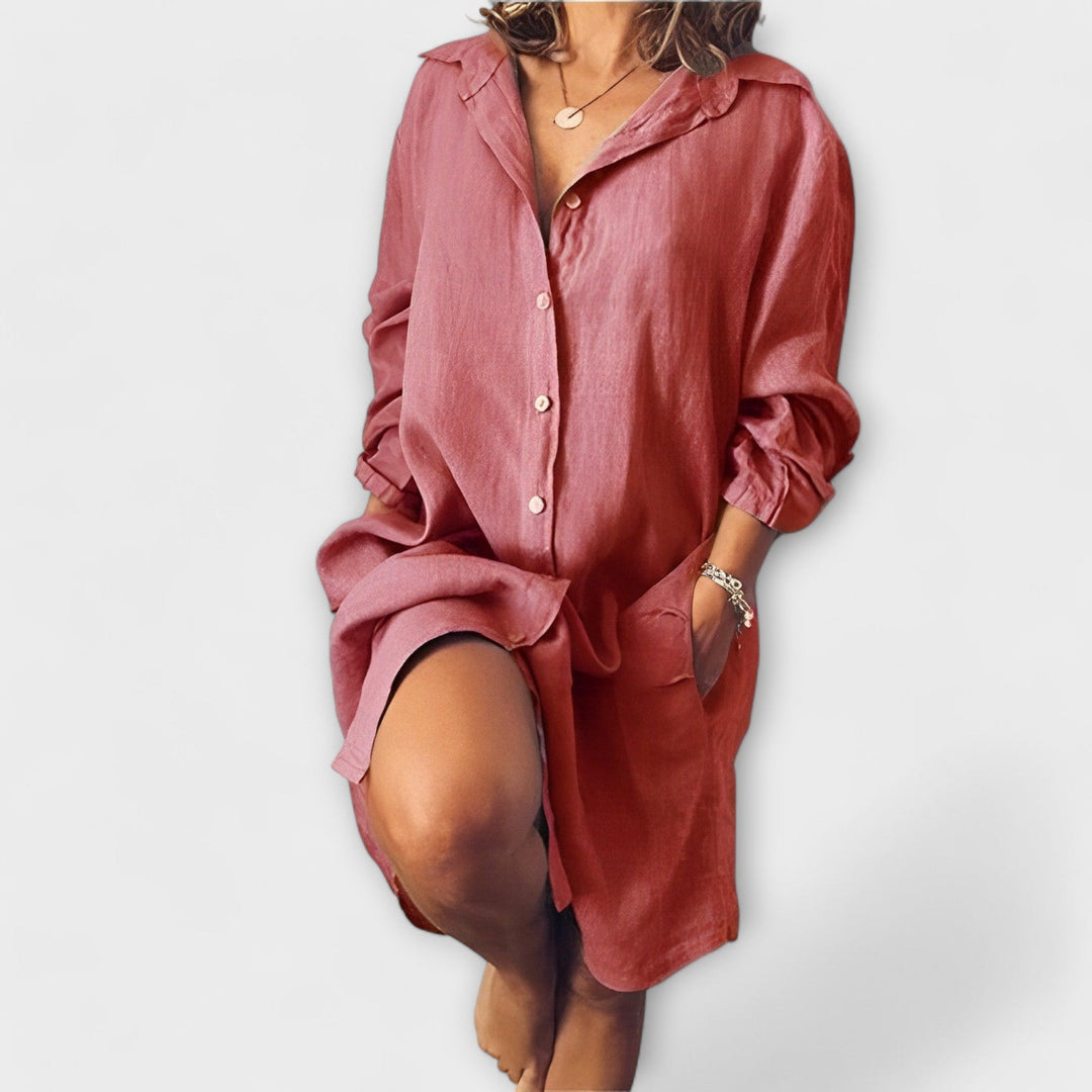 Krista ｜Pohodlná ľanová blúzka na bežné nosenie