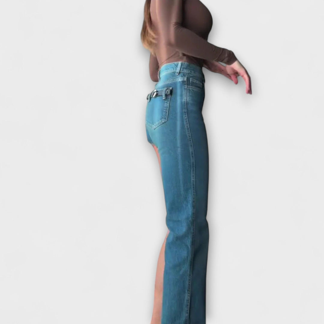 Astra ｜ Trendové asymetrické denimové šortky s jedným ramienkom