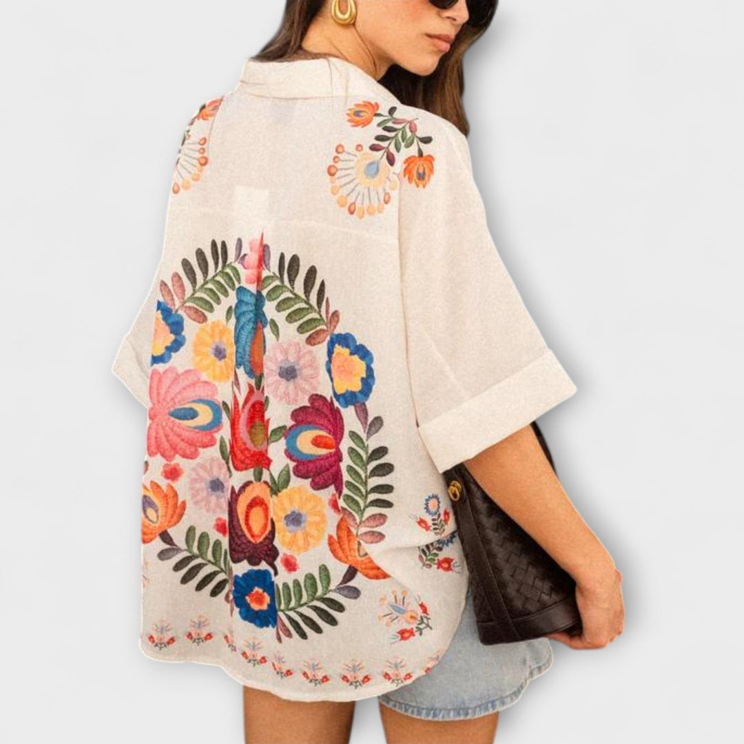 Ziva  ｜ Carla krátky rukáv s kvetinovým vzorom