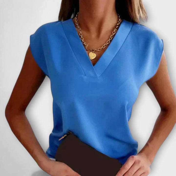 Eliška  ｜Dámske letné tričko s V-výstrihom a voľnými rukávmi