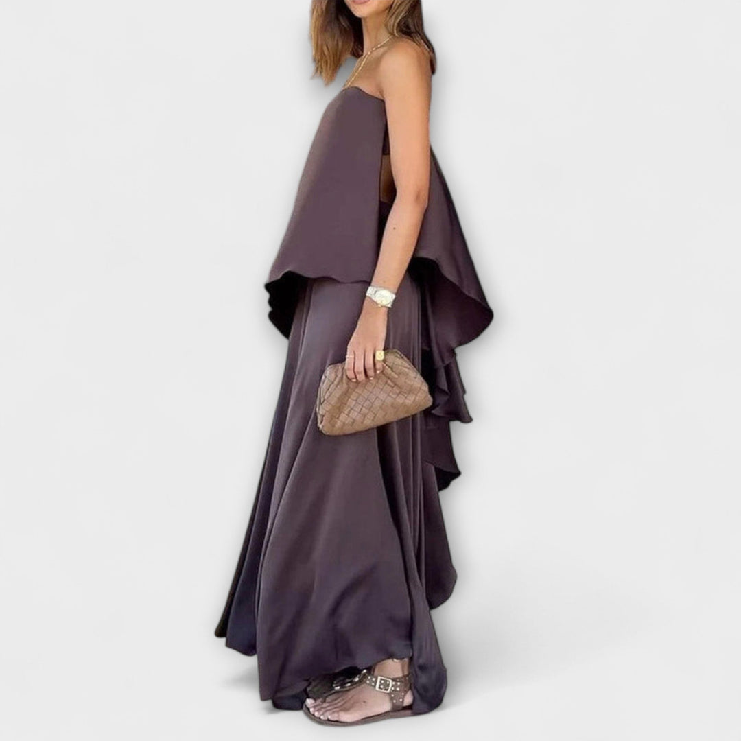 Ruby  ｜ Štýlový top bez ramienok a sukňa