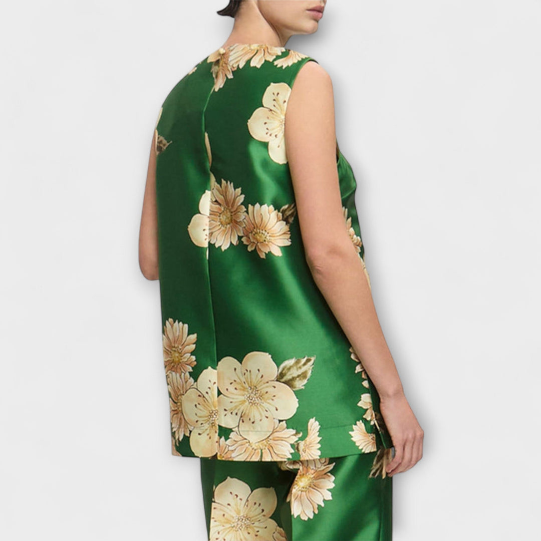 Clea  ｜ Sage Bezramenný nohavicový set