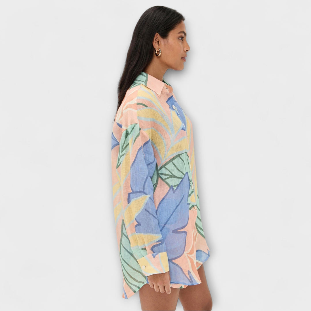 Mary  ｜ Tropický listový potlač krátky set od Playa Boyfriend