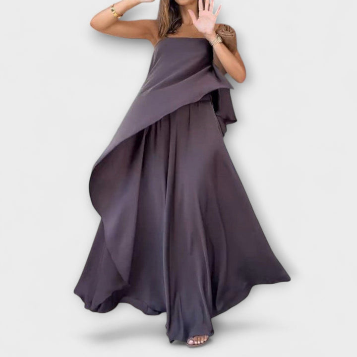 Ruby  ｜ Štýlový top bez ramienok a sukňa