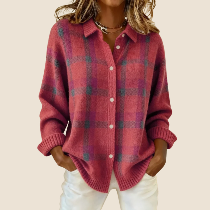 Anne Soft Retro Check Knit | Hrejivý, elegantný a lichotivý ku každému outfitu