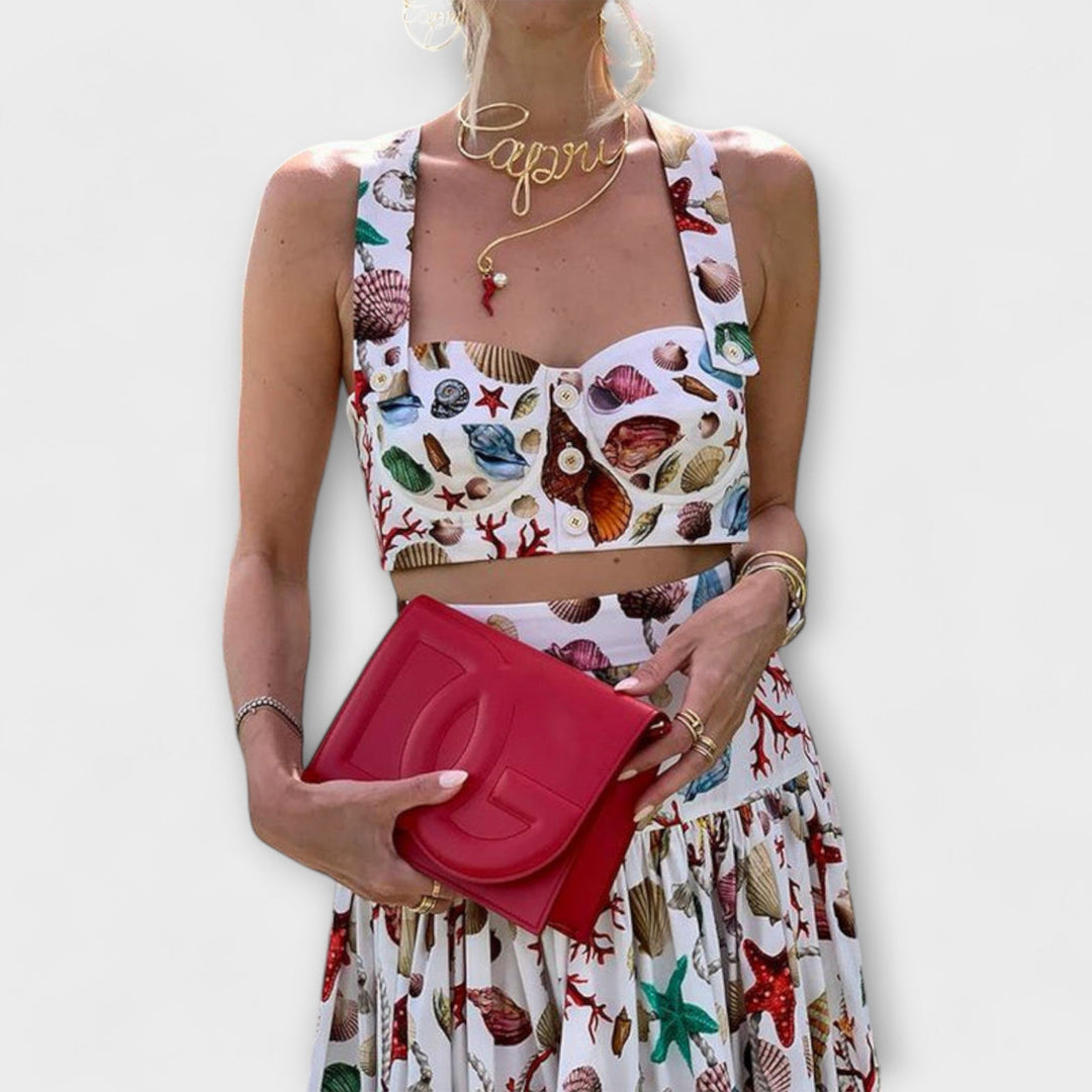 Heather ｜ Štýlová dvojdielna súprava s sukňou