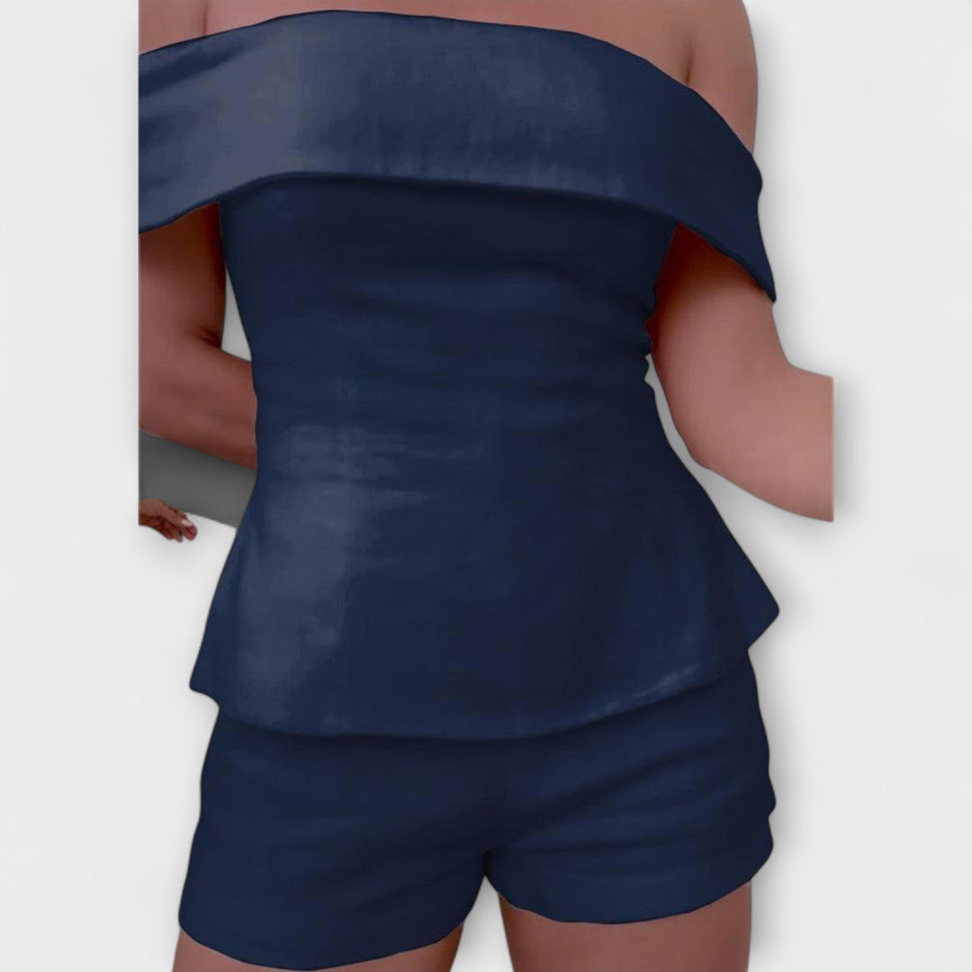 Olivia  ｜Biely bavlneno-ľanový dvojdielny set