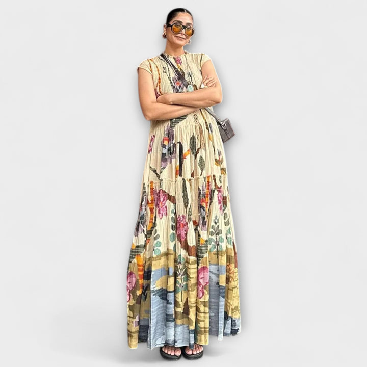 Evka  ｜Elegantné plisované šaty s dlhým rukávom