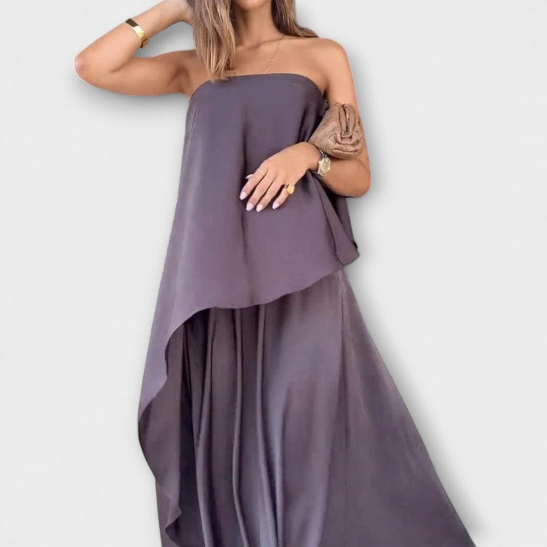 Ruby  ｜ Štýlový top bez ramienok a sukňa