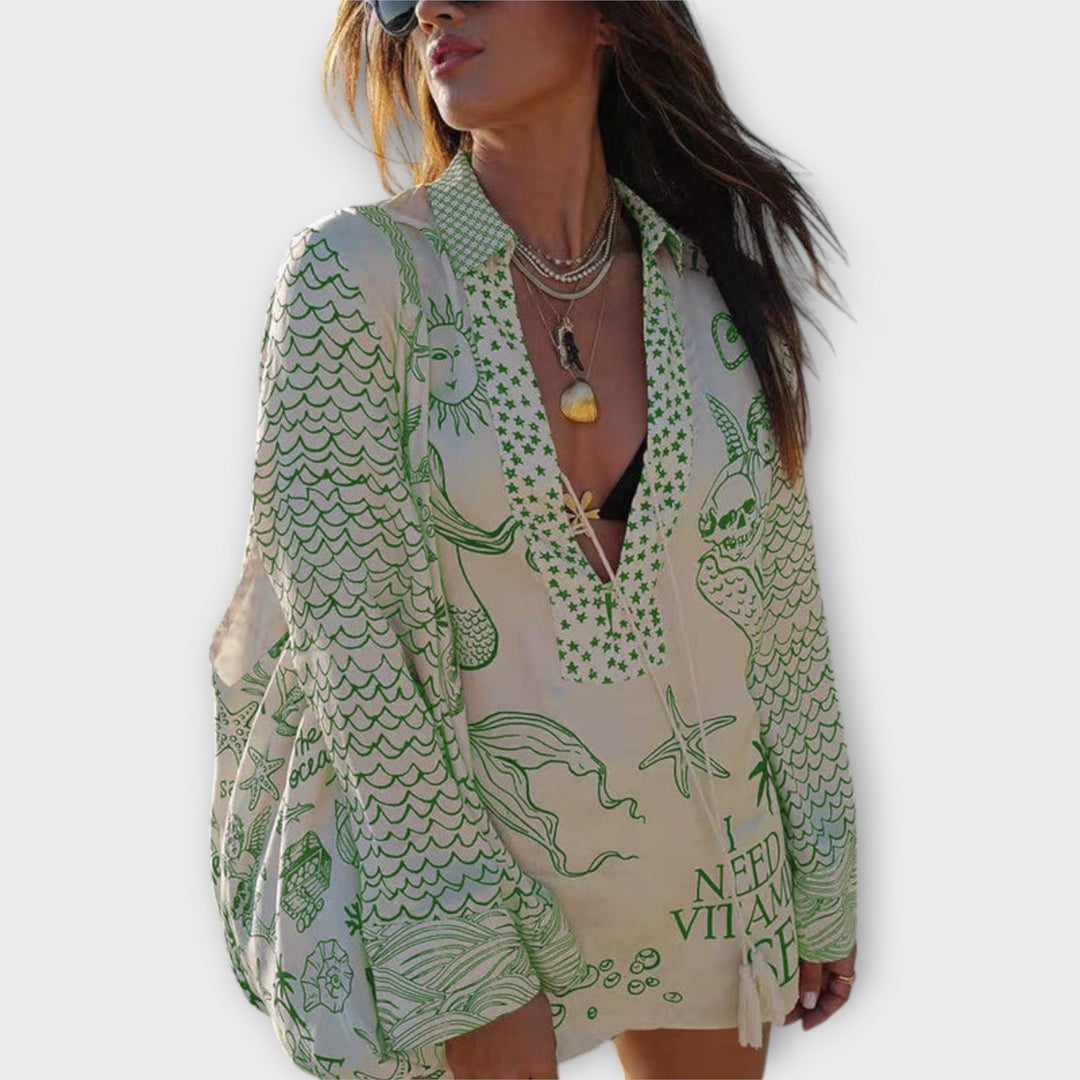 Liv  ｜Saténový set s kvapkami a šortkami