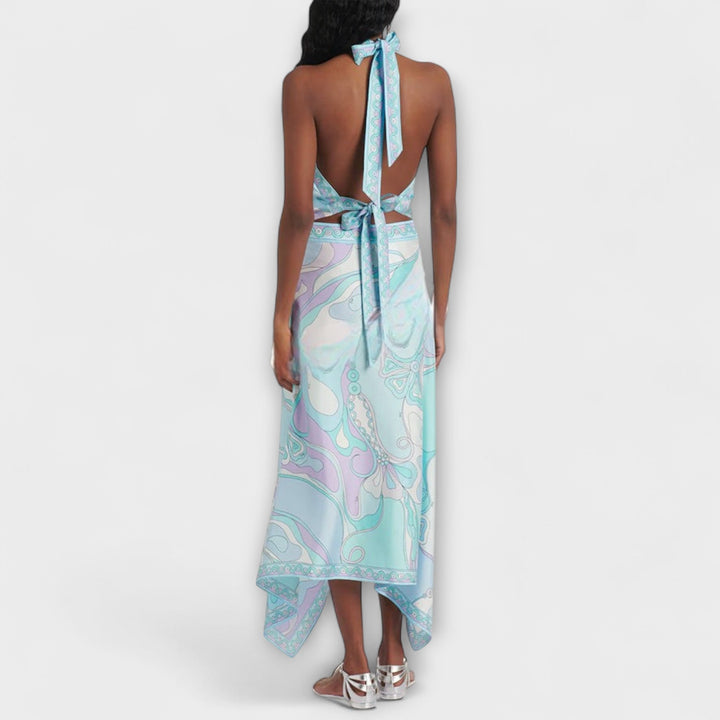 Everly  ｜ Sada z topu s náprsenkou a asymetrickej midi sukne