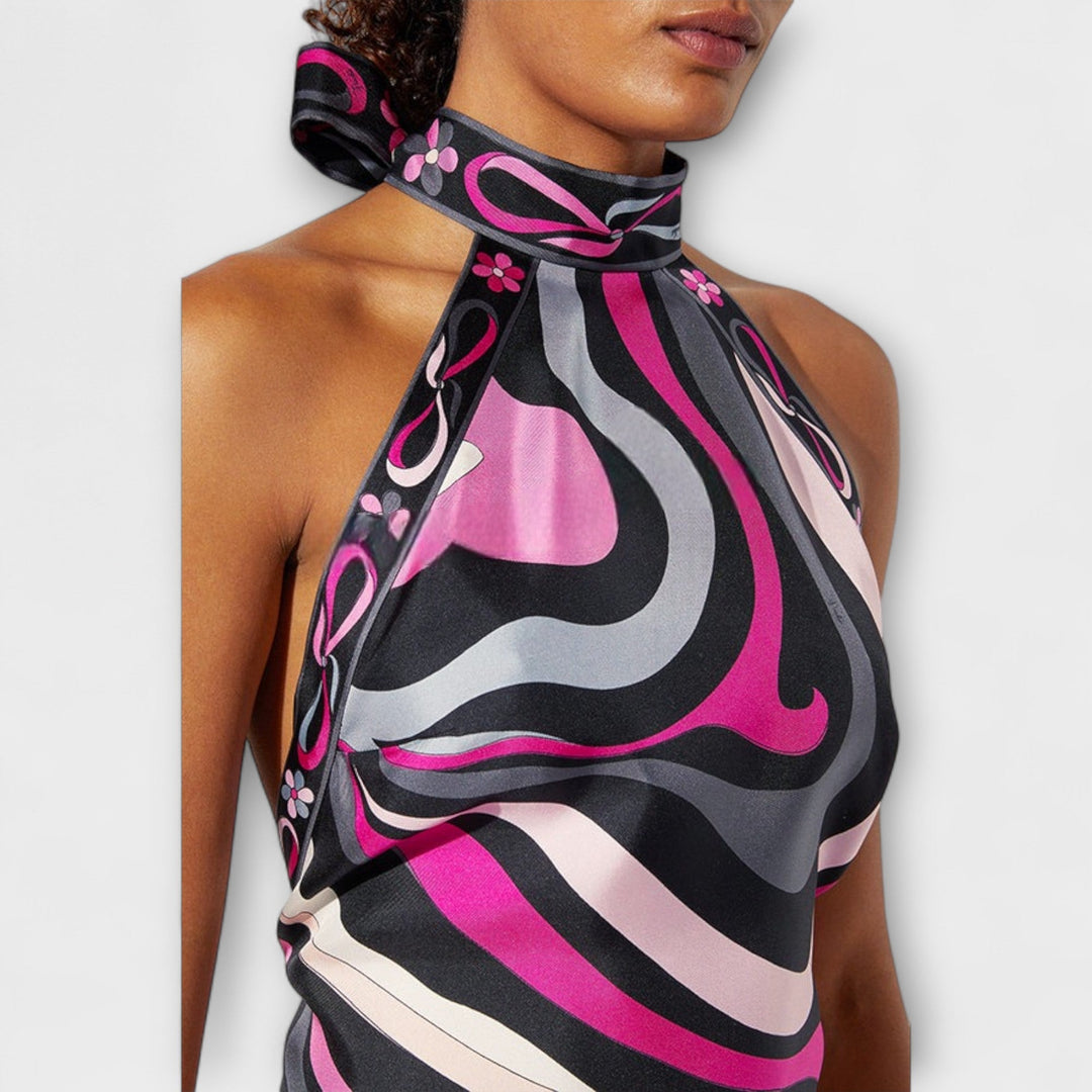 Everly  ｜ Sada z topu s náprsenkou a asymetrickej midi sukne