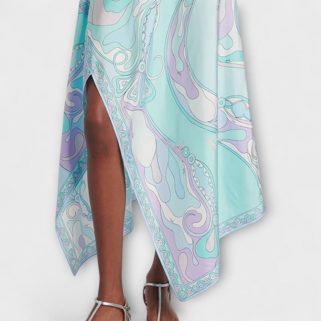 Everly  ｜ Sada z topu s náprsenkou a asymetrickej midi sukne