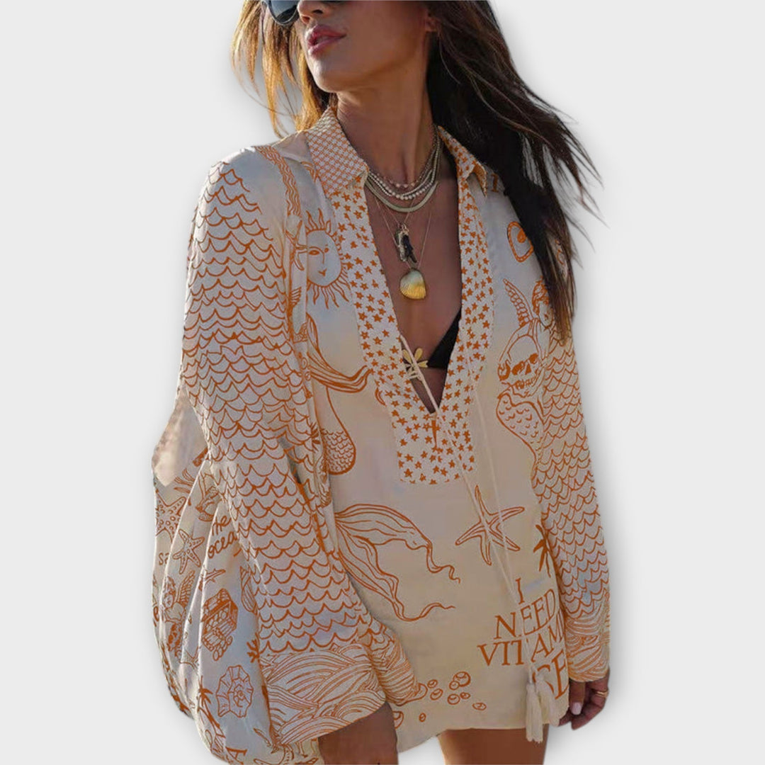 Liv  ｜Saténový set s kvapkami a šortkami