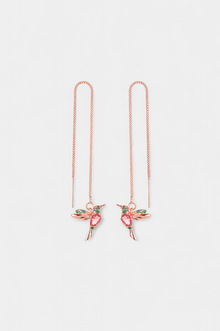 NÁUŠNICE S MOTÍVOM PTÁČIKA A MIXOVANÝCH ZIRKÓNOV